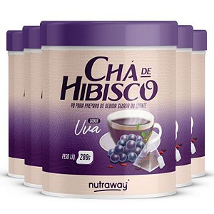 Kit 5 Chá De Hibisco Uva Nutraway 200g