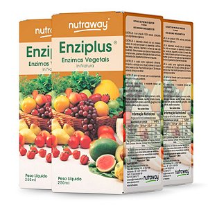 Kit 3 Enzimas Vegetais Enziplus Nutraway 250ml
