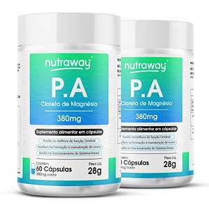 Kit 2 P.A Cloreto De Magnésio Nutraway 60 cápsulas