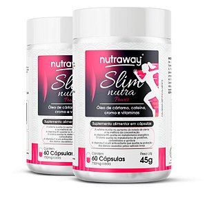 Kit 2 Slim Nutra Termogênico Mulher Nutraway 60 cápsulas