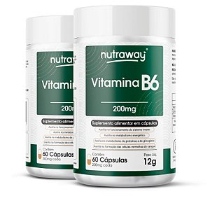 Kit 2 Vitamina B6 - 200mg Nutraway 60 cápsulas