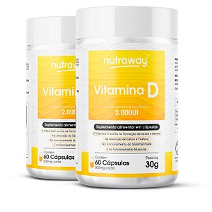 Kit 2 Vitamina D 2.000ui Nutraway 60 cápsulas