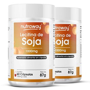 Kit 2 Lecitina De Soja Nutraway 1000mg 60 cápsulas