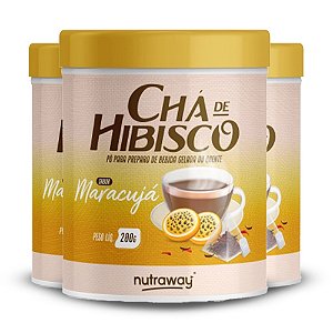 Kit 3 Chá De Hibisco Maracujá Nutraway 200g