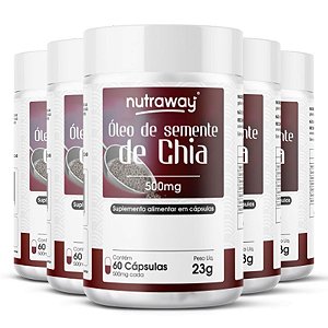 Kit 5 Óleo De Chia Nutraway 500mg 60 cápsulas