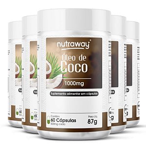 Kit 5 Óleo De Coco Nutraway 1000mg 60 cápsulas