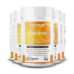 Kit 5 Calcivida Nutraway 600mg 60 cápsulas