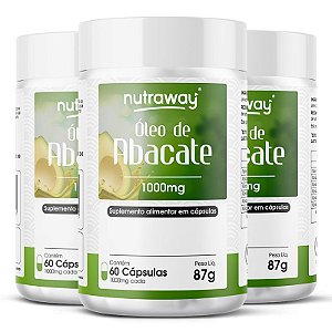 Kit 3 Óleo De Abacate Nutraway 1000mg 60 cápsulas