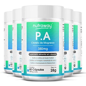 Kit 5 P.A Cloreto De Magnésio Nutraway 60 cápsulas