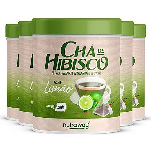 Kit 5 Chá De Hibisco Limão Nutraway 200g