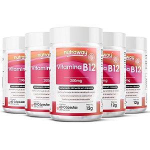 Kit 5 Vitamina B12 Nutraway 60 cápsulas