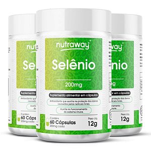 Kit 3 Selênio Nutraway 60 cápsulas