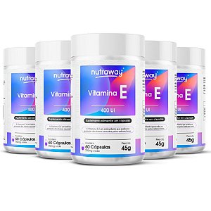 Kit 5 Vitamina E 400ui Nutraway 60 cápsulas