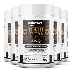 Kit 5 Hair Nutra Homem Nutraway 500 Mg 60 cápsulas