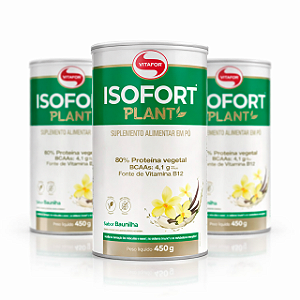 Kit 3 Isofort Plant Vitafor 450g Baunilha
