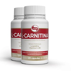 Kit 2 L-Carnitina + B6 Vitafor 120 cápsulas
