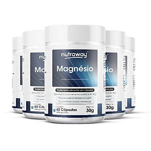 Kit 5 Magnésio Quelato Nutraway 60 comprimidos