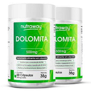 Kit 2 Dolomita Nutraway 500mg 60 cápsulas