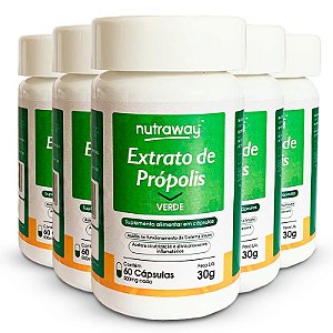 Kit 5 Extrato De Própolis Verde Nutraway 60 cápsulas