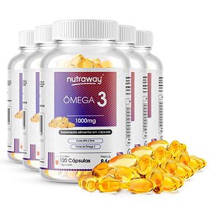 Kit 5 Ômega 3 1g Nutraway 120 cápsulas