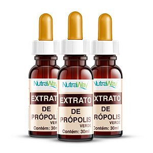 Kit 3 Extrato de Própolis verde puro C/Cânula Nutraway 30ml