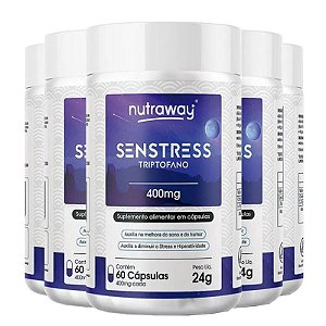 Kit 5 Senstress Triptofano Nutraway 60 cápsulas