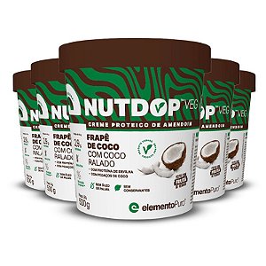 Kit 5 Nutdop Pasta de Amendoim Frapê de Coco Elemento Puro 500g