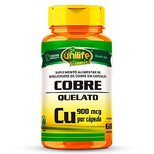 Cobre Quelato Unilife 60 cápsulas