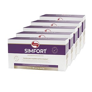 Kit 5 Simfort Mix de Probióticos Vitafor 60 sachês de 2g