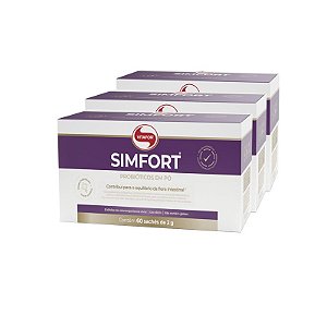Kit 3 Simfort Mix de Probióticos Vitafor 60 sachês de 2g