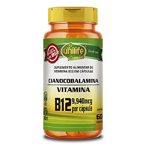 Vitamina B12 Cianocobalamina Unilife 60 cápsulas