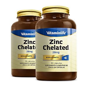 Kit 2 Zinco Quelato Vitaminlife 90 cápsulas