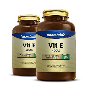 Kit 2 Vit E 400 UI Vitaminlife 60 cápsulas