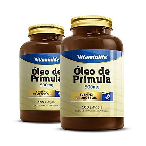 Kit 2 Óleo De Prímula 500mg Vitaminlife 100 cápsulas