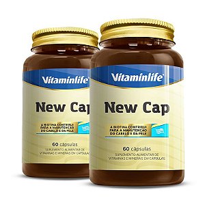 Kit 2 New Cap + Silício Vitaminlife 60 cápsulas