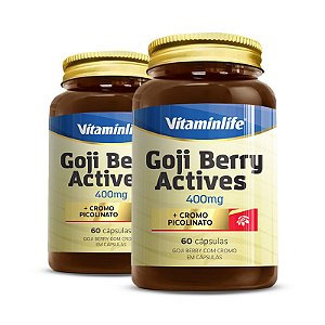 Kit 2 Goji Berry Actives + Cromo Vitaminlife 60 cápsulas
