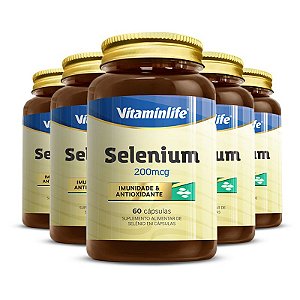 Kit 5 Selenium Vitaminlife 60 cápsulas