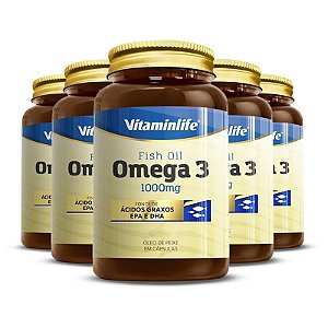 Kit 5 Óleo De Peixe Ômega 3 Vitaminlife 60 cápsulas