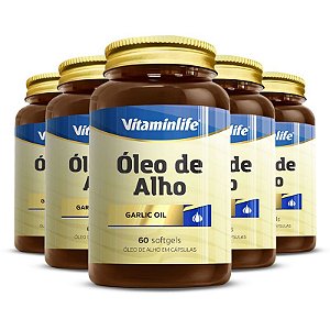 Kit 5 Óleo De Alho Vitaminlife 60 cápsulas