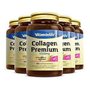 Kit 5 Colagen Premium Vitaminlife 60 comprimidos