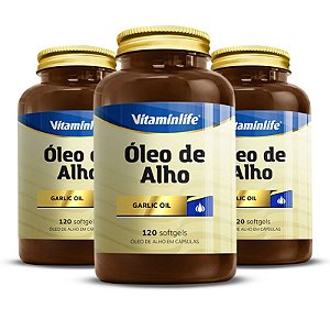 Kit 3 Óleo De Alho Vitaminlife 120 cápsulas