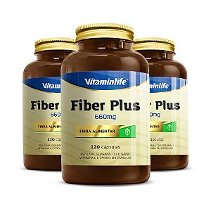 Kit 3 Fiber Plus Vitaminlife 120 cápsulas