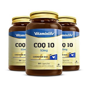 Kit 3 Coq-10 + Coenzyme Q10 Vitaminlife 60 cápsulas