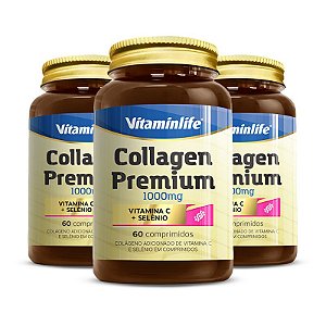 Kit 3 Colagen Premium Vitaminlife 60 comprimidos