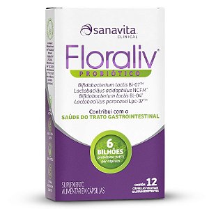 Floraliv Probiótico Sanavita 12 cápsulas vegetais