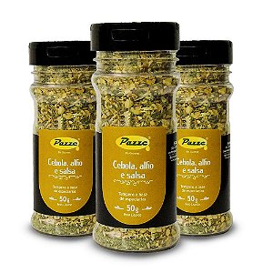 Kit 3 Tempero de Cebola, alho e salsa Pazze 50g