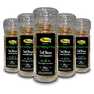 Kit 5 Sal Rosa Com Chimichurri Moedor Pazze 80g