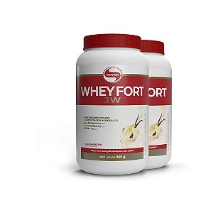 Whey Protein Vitafor Fort 3W 900g Baunilha Kit 02 Und