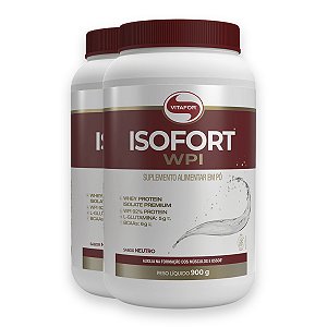 Kit 2 Isofort Vitafor Whey Protein 900g Neutro