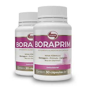 Kit 2 Óleo de Borragem e Prímula 1g Boraprim Vitafor 30 cápsulas